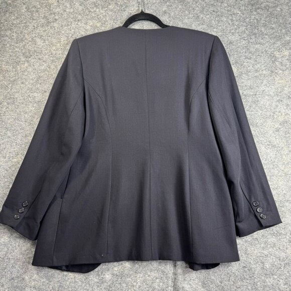 Vintage Marks & Spencer St. Michael 100% Wool Blazer Jacket Dark Navy US 12 - Picture 11 of 14